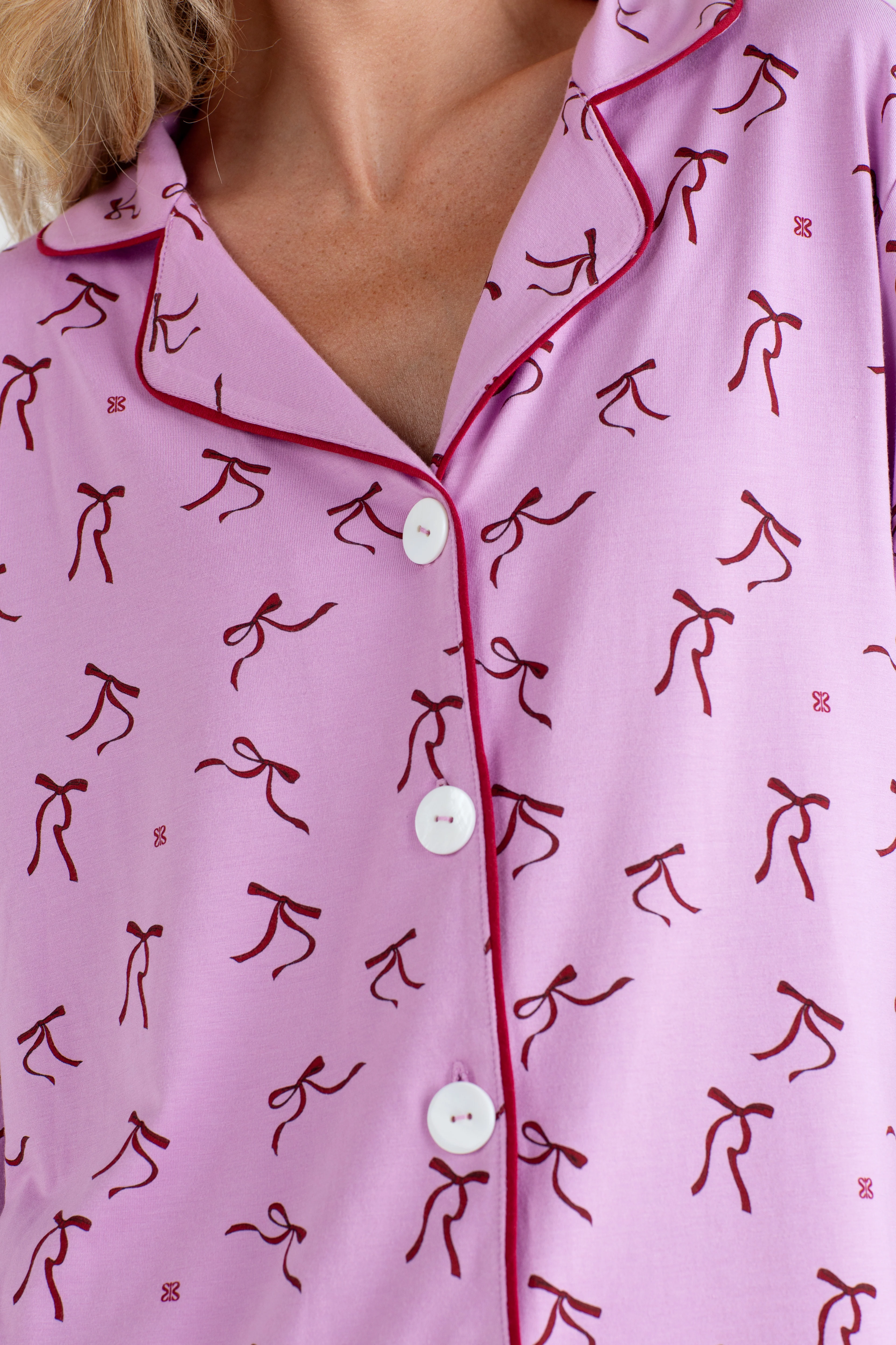 Bamboo Sleepwear (Pink Bow Print) - Image 4