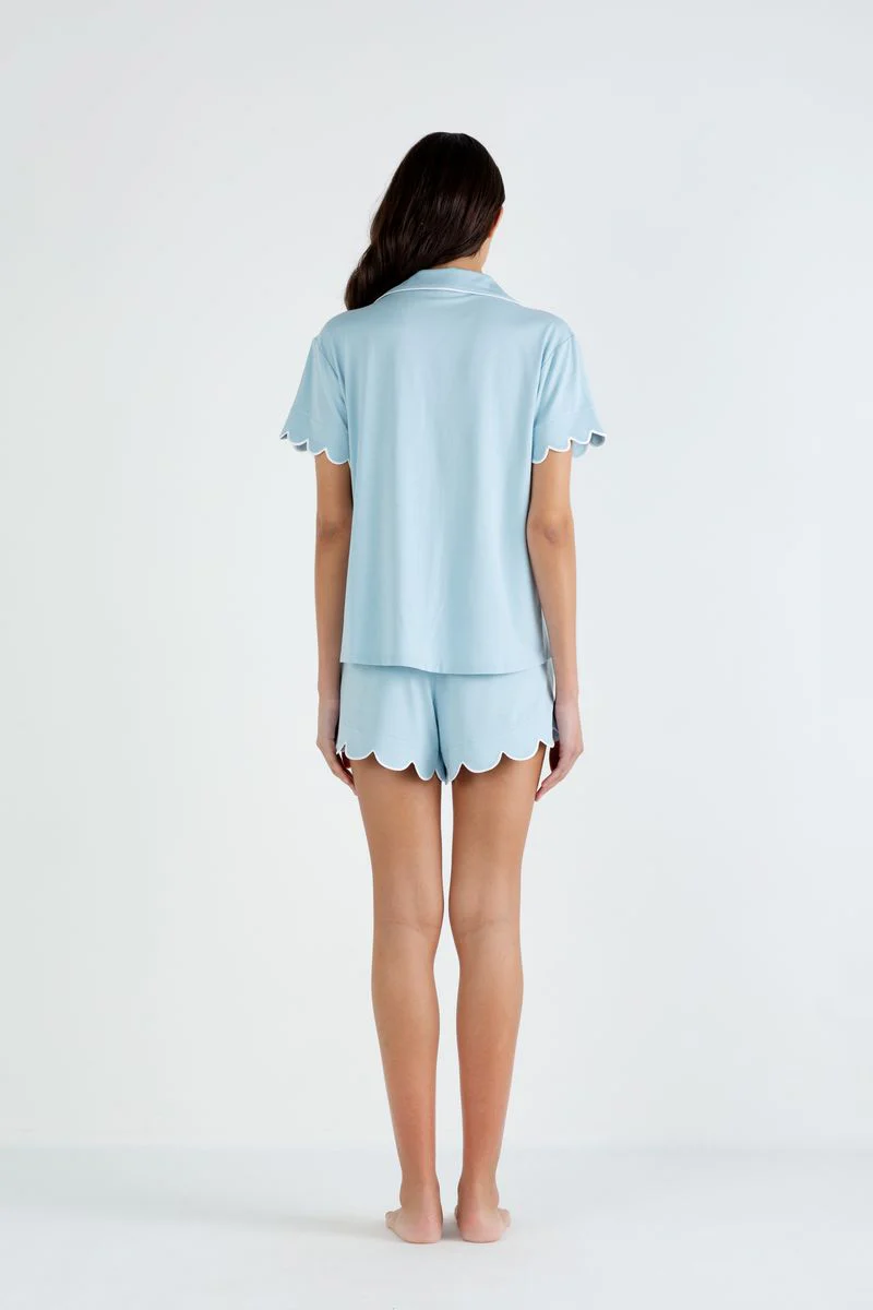 Bamboo Sleepwear Shorts Set (Blue) - Image 4