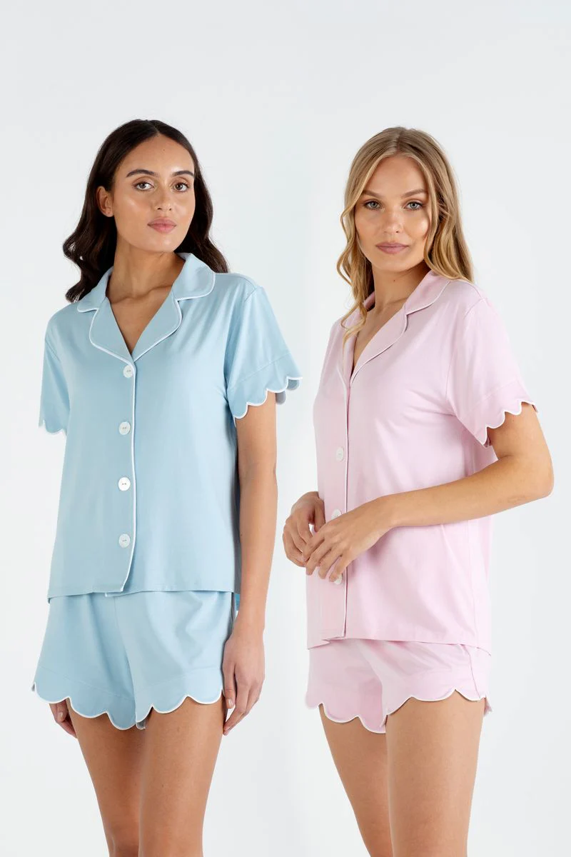 Bamboo Sleepwear Shorts Set (Blue) - Image 6