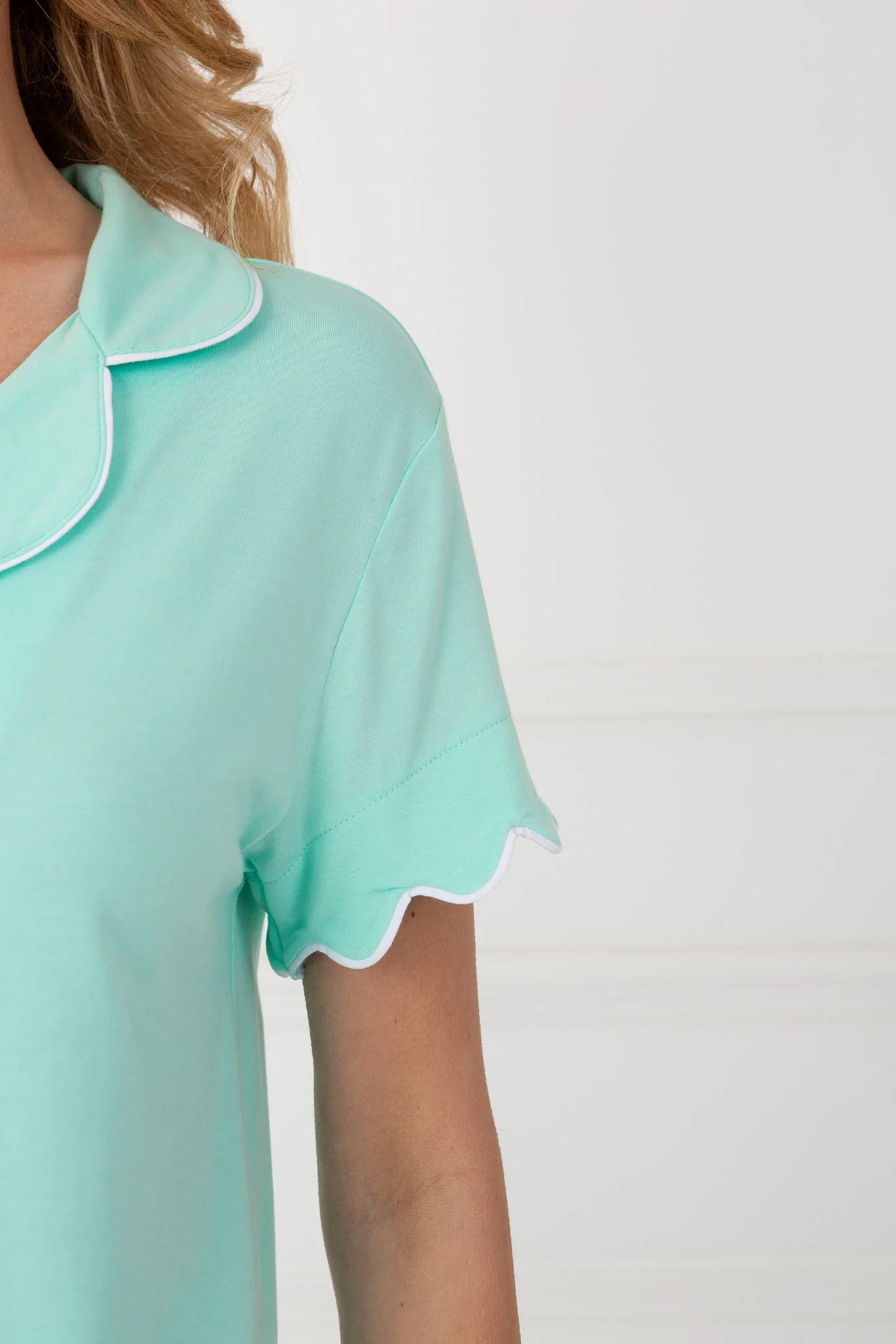 Bamboo Sleepwear Shorts Set (Mint) - Image 6