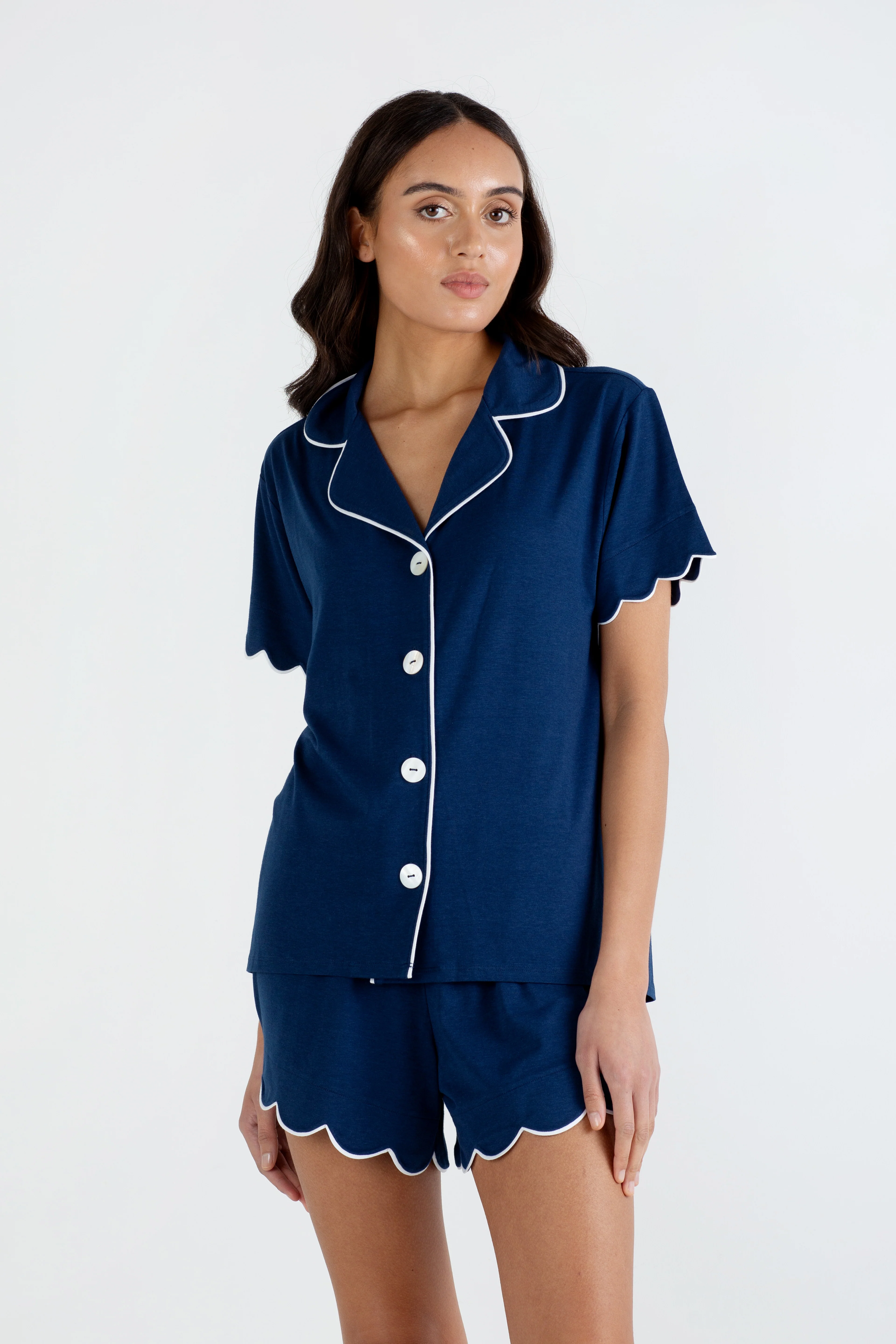 Bamboo Sleepwear Shorts Set (Navy) - Image 3