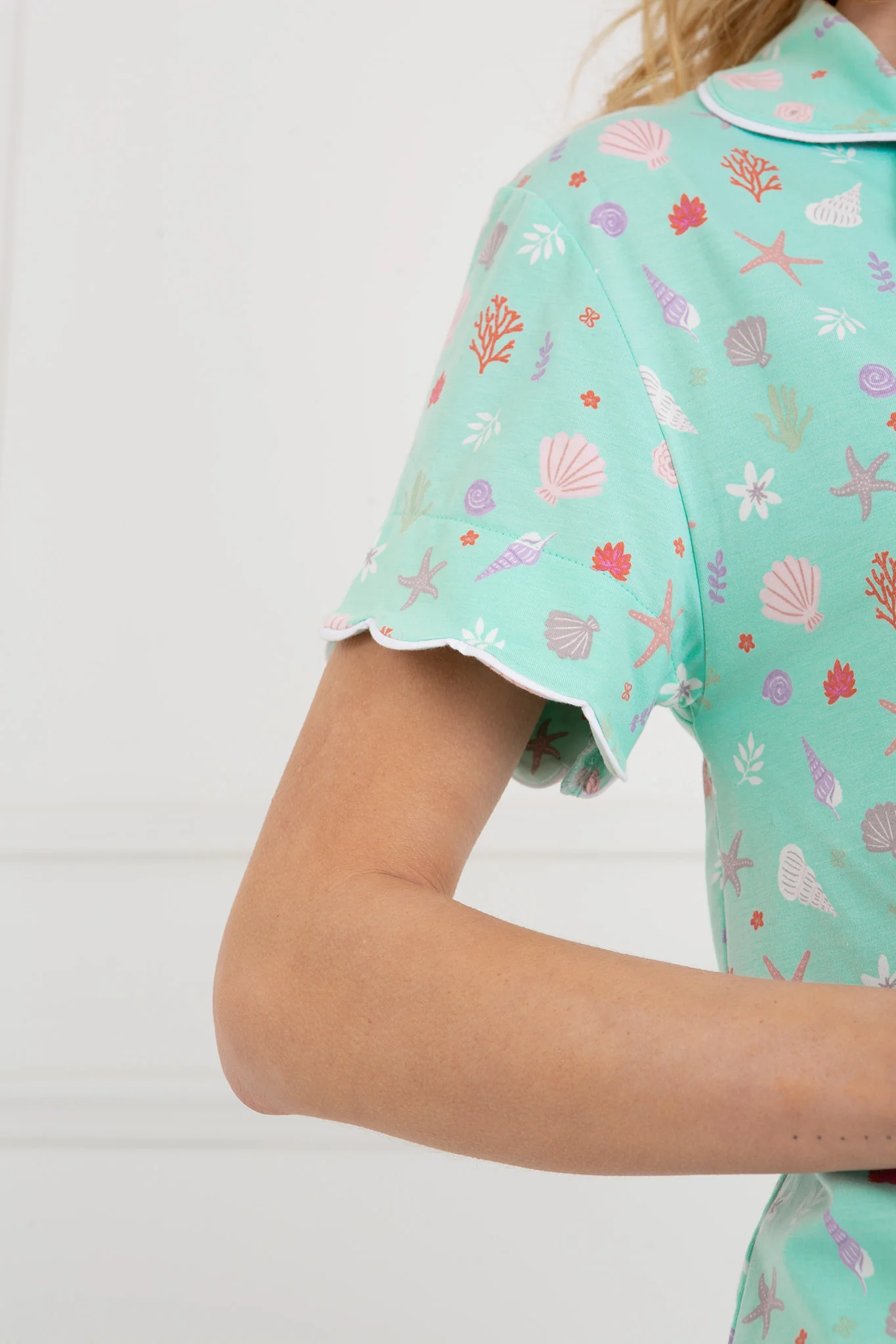 Bamboo Sleepwear Shorts Set (Shell Print) - Image 6