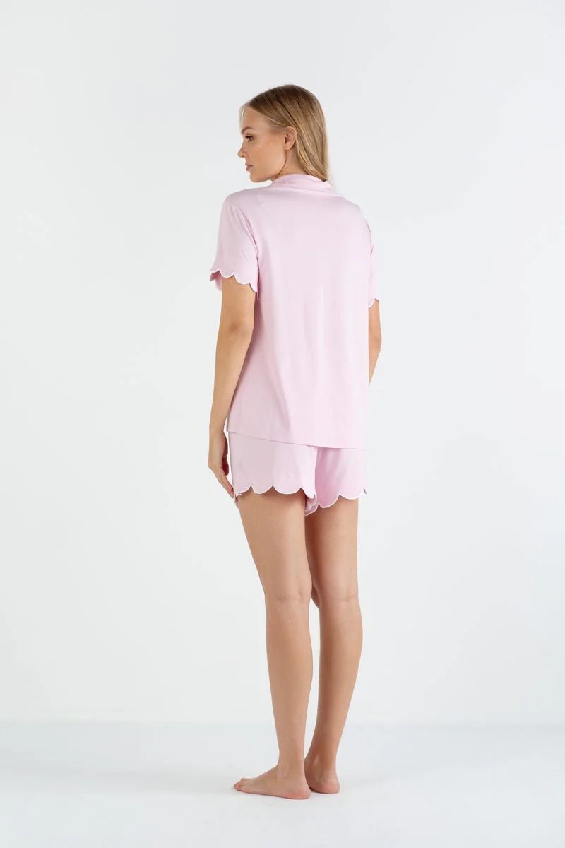 Bamboo Sleepwear Shorts Set (Soft Pink) - Image 3