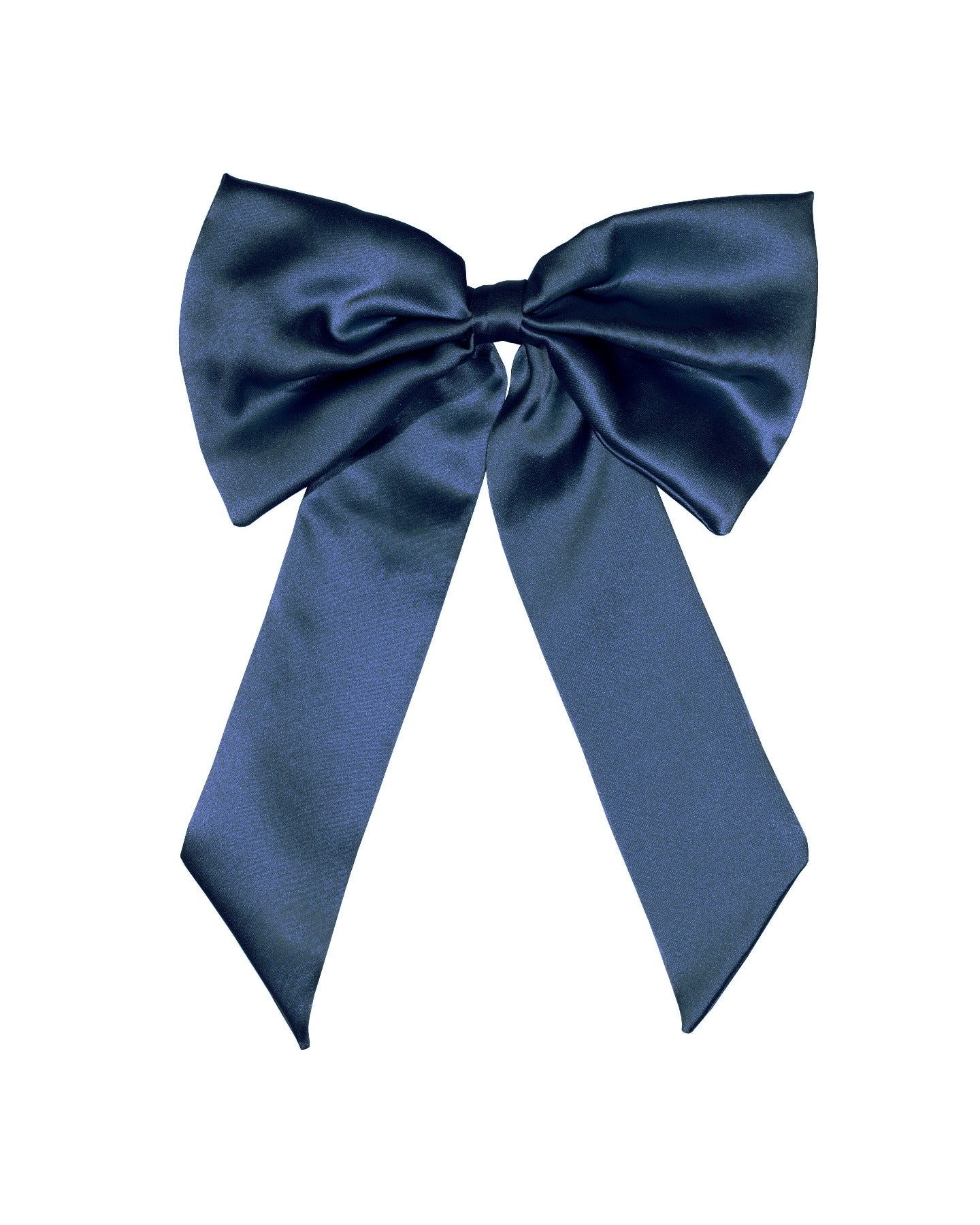 Silk Hair Bow Scrunchie (Navy) - Image 6