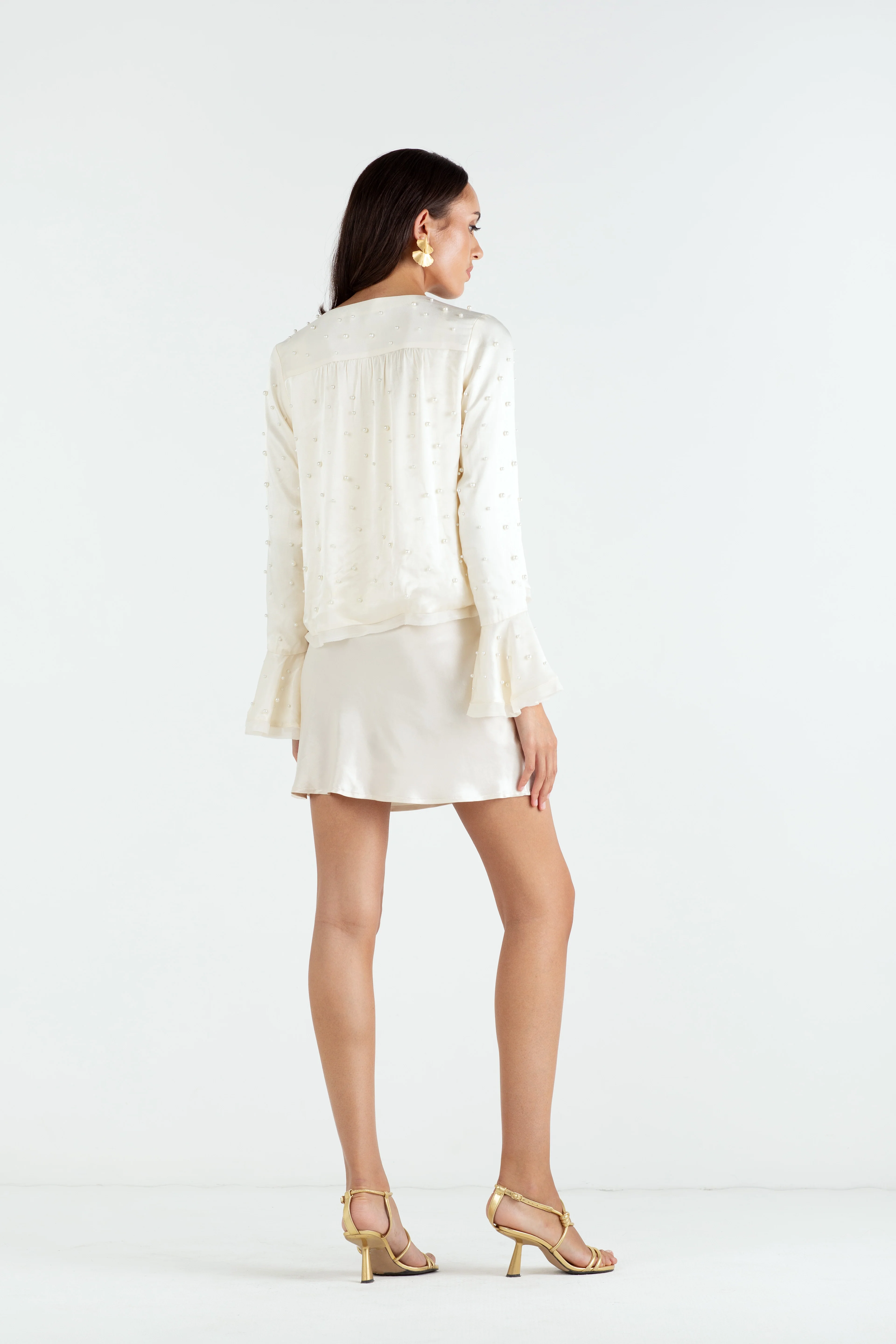 "The Aisling" - Pearl Blouse (Cream) - Image 4