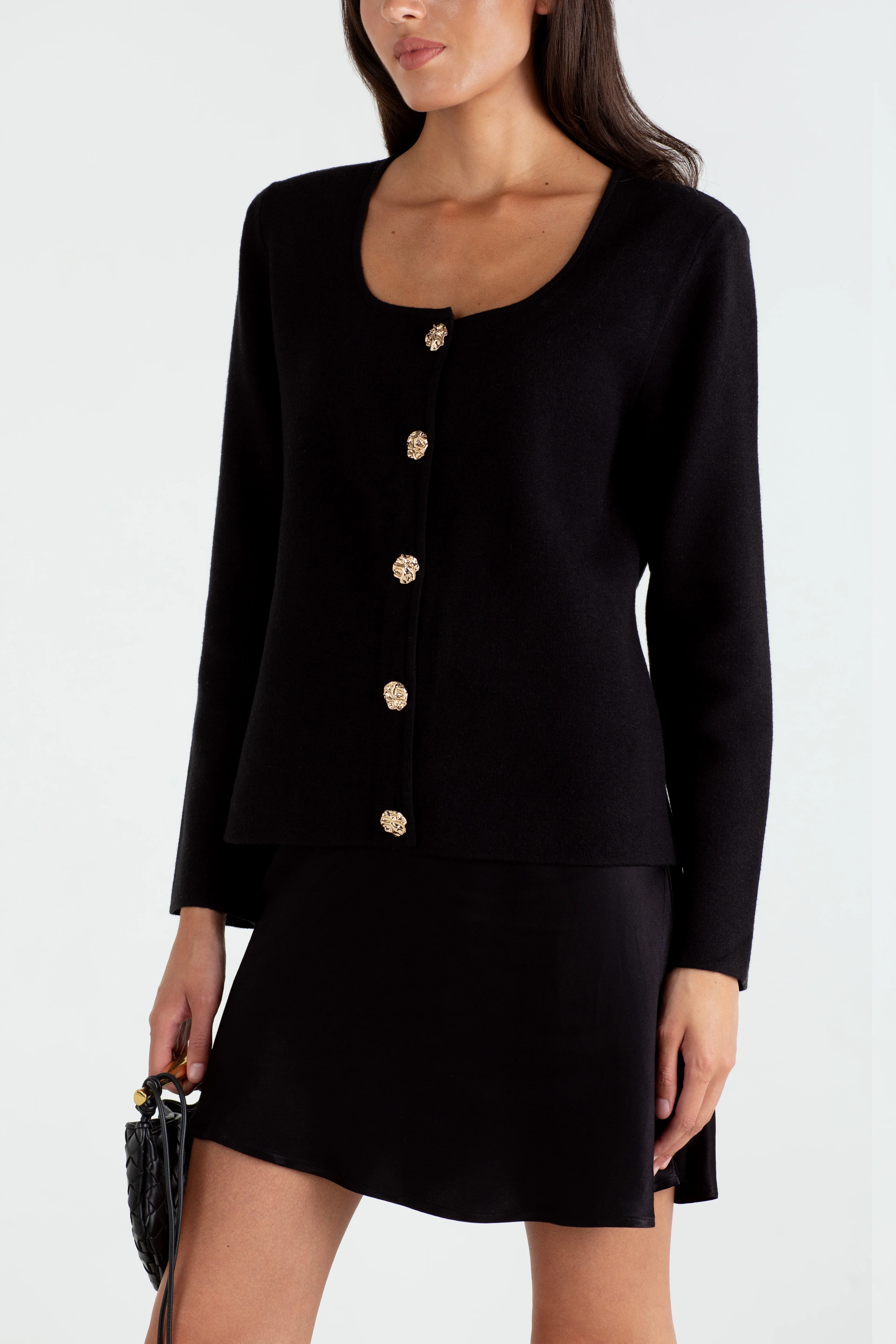 "The Claire" - Blazer Cardigan (Black) - Image 4