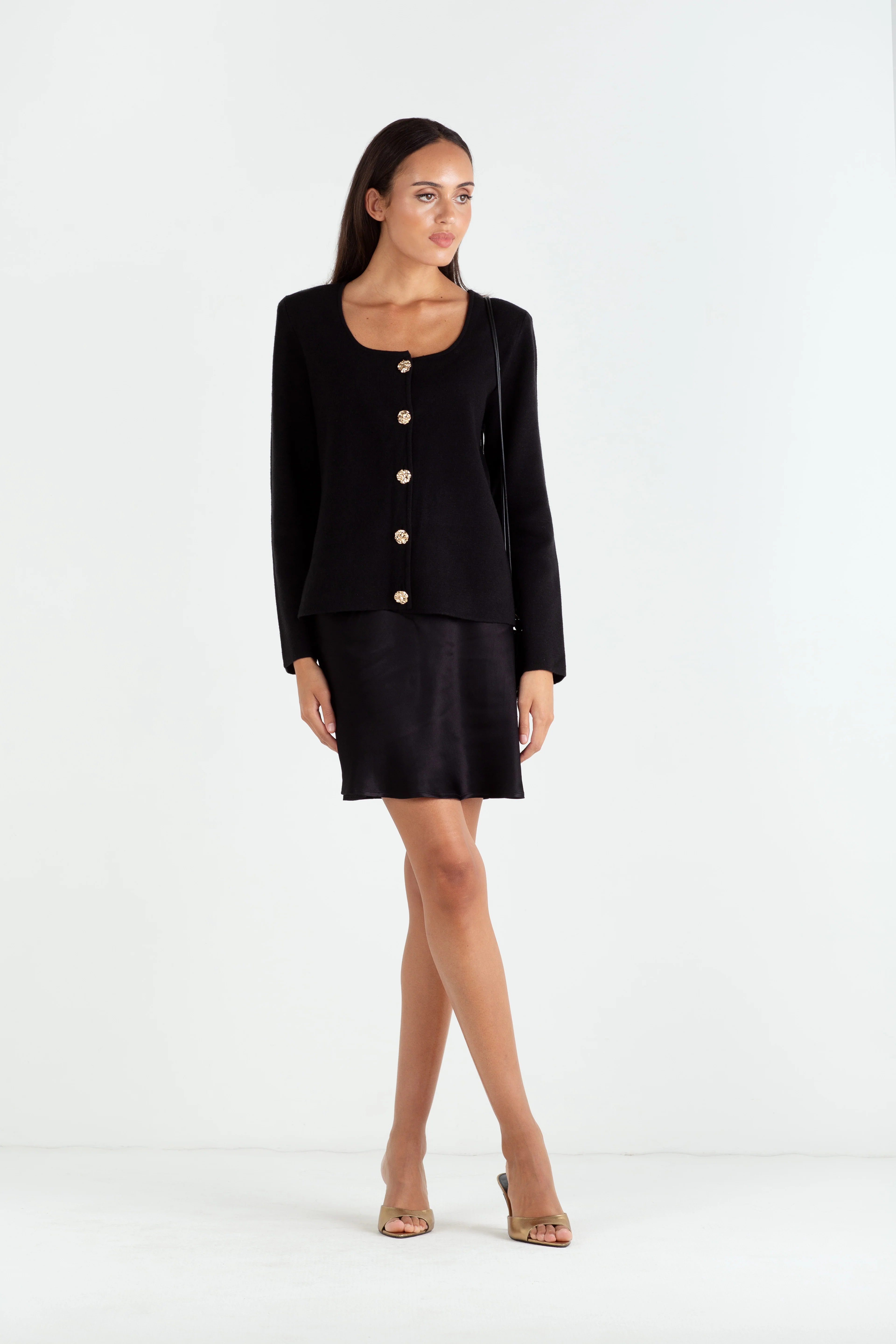 "The Claire" - Blazer Cardigan (Black) - Image 5