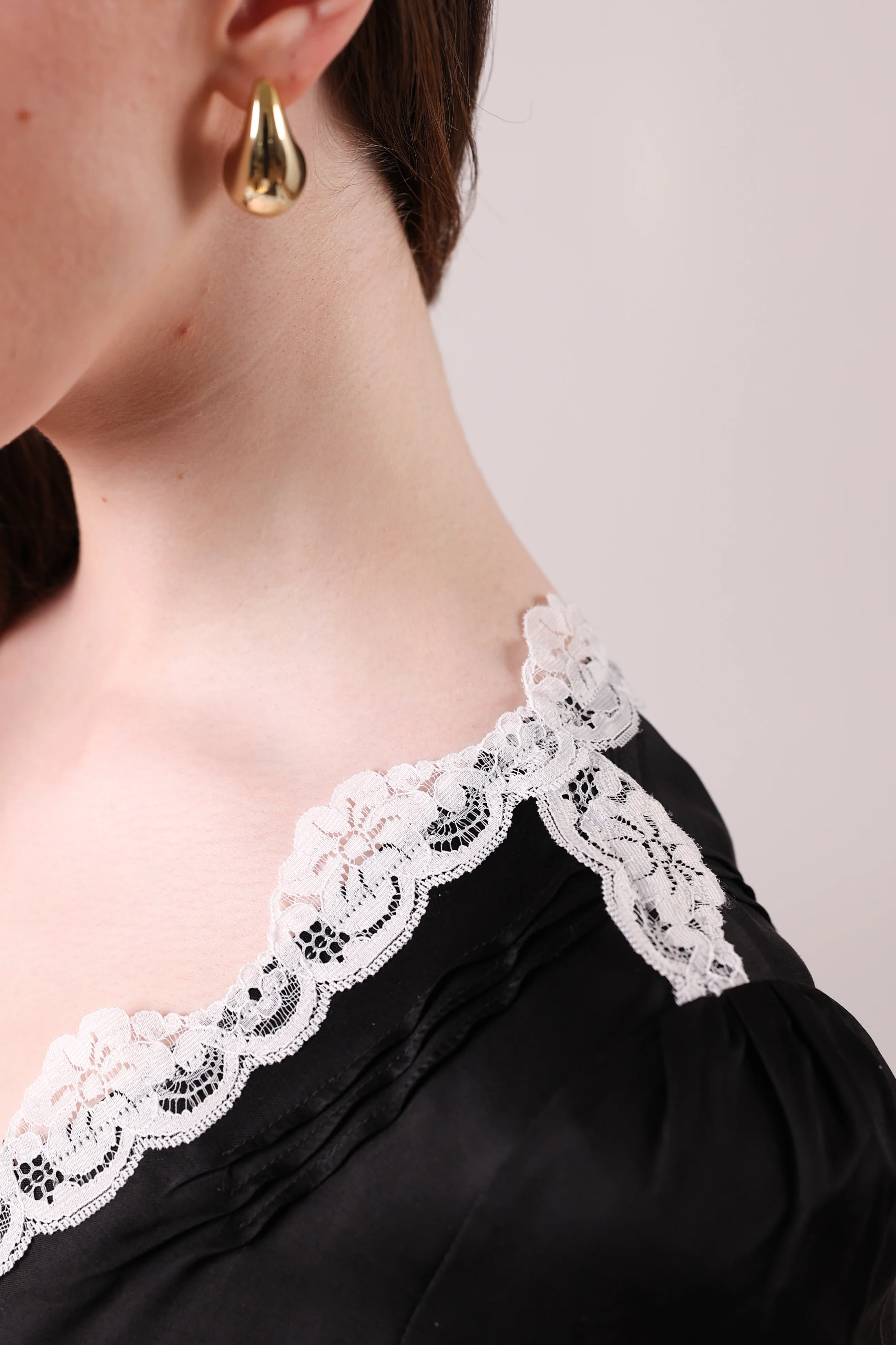 "The Elaine" - Tie Front Blouse (Black) - Image 6