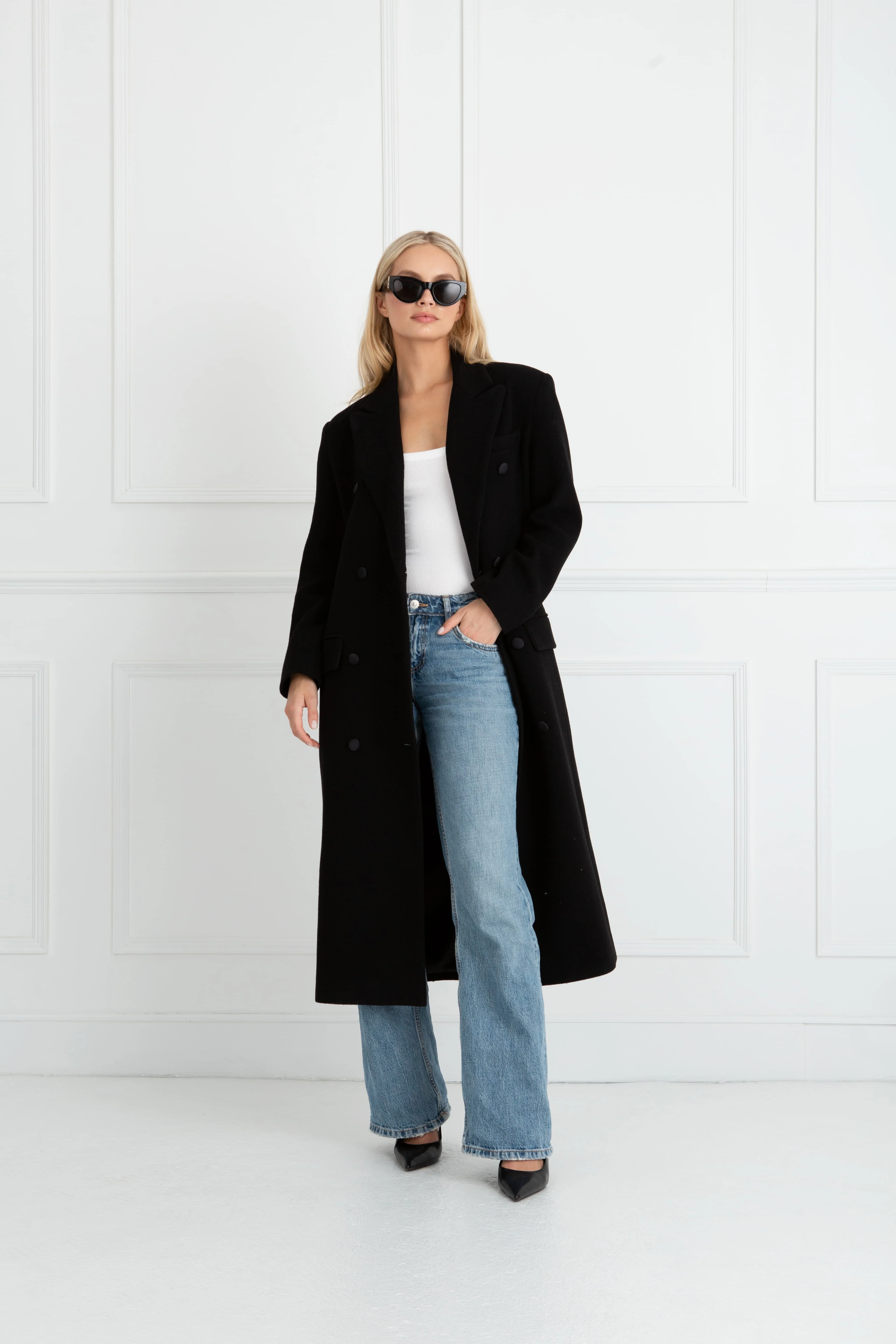 "The Jessica" - Longline Coat (Black) - Image 5