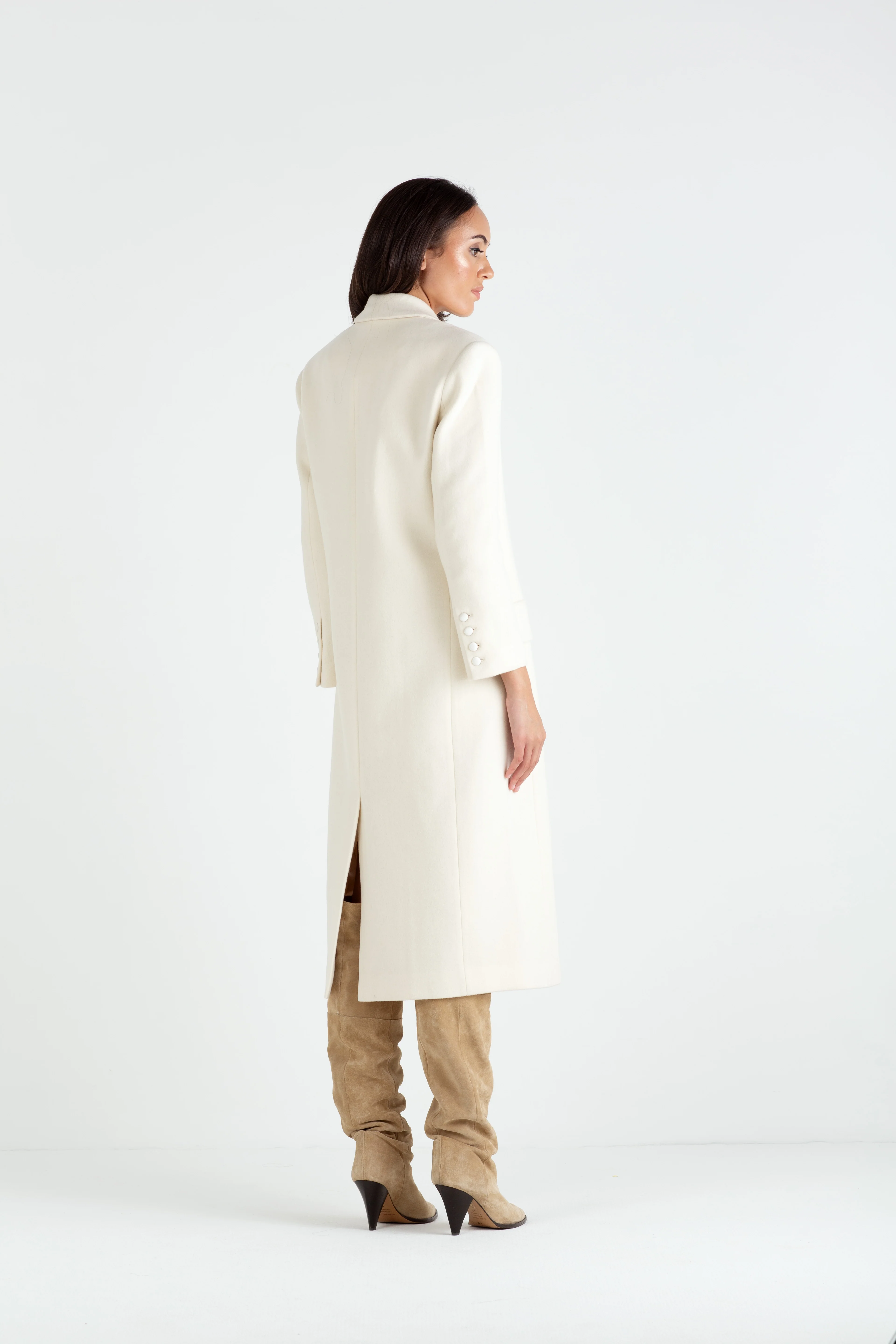 "The Jessica" - Longline Coat (Cream) - Image 8