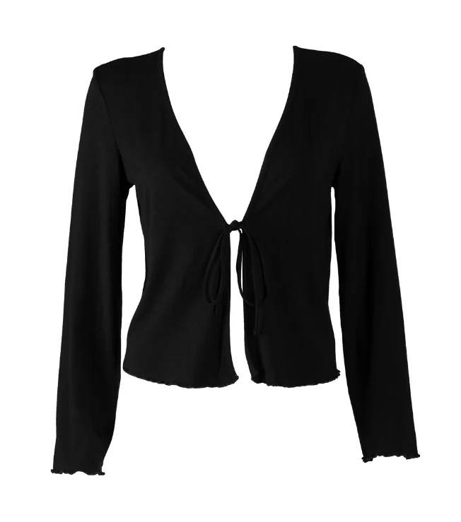 "The Kate" - Jersey Tie Top (Black) - Image 7