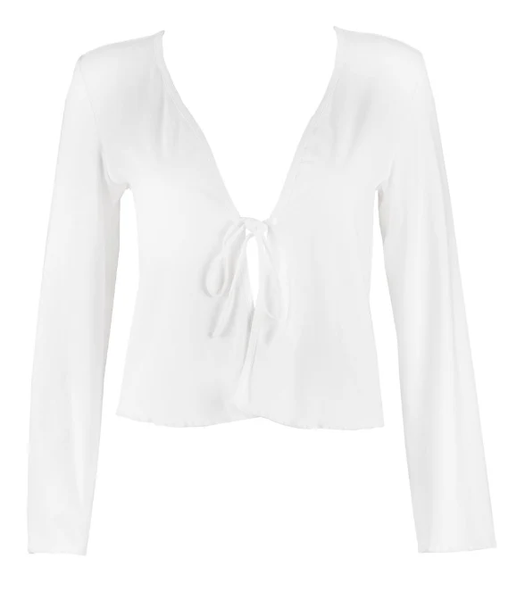 "The Kate" - Jersey Tie Top (White) - Image 7