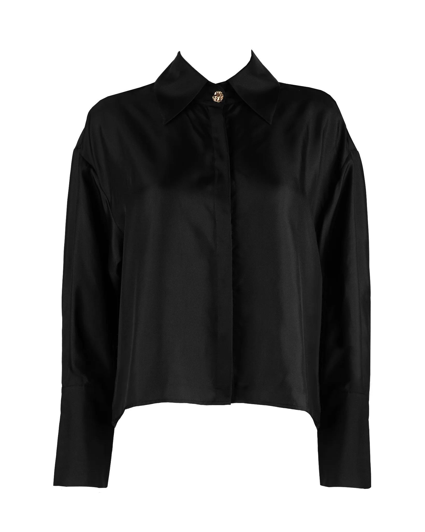 "The Laura" - Silk Shirt (Black) - Image 8