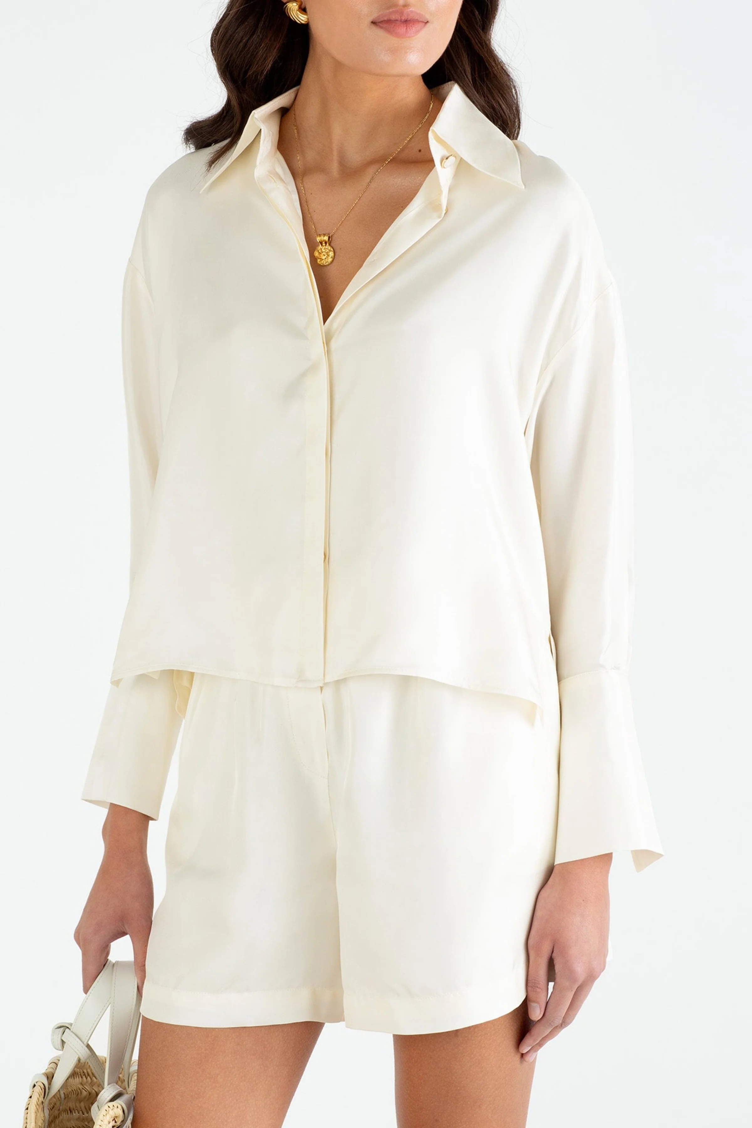 "The Laura" - Silk Shirt (Cream) - Image 3
