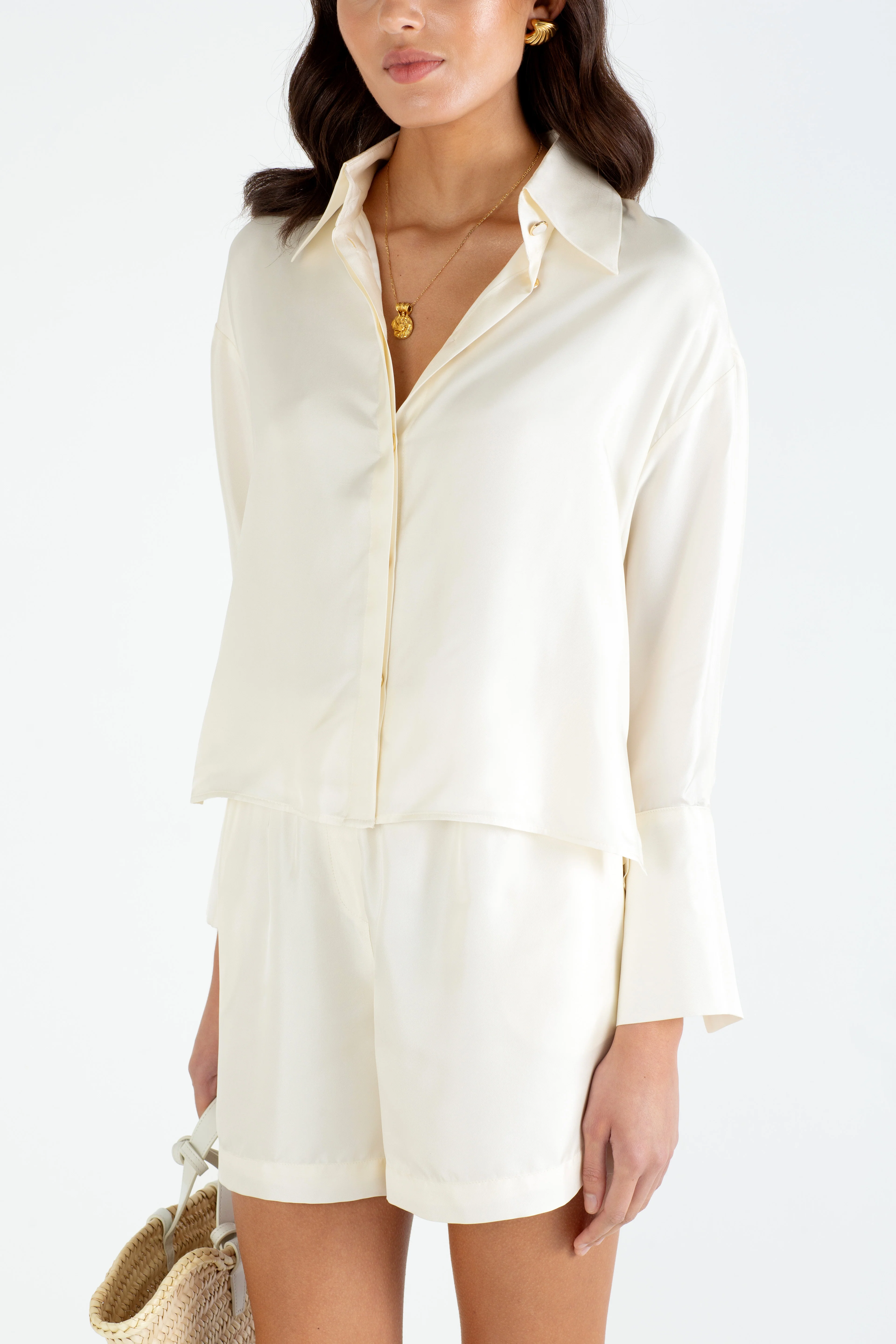 "The Laura" - Silk Shirt (Cream) - Image 6