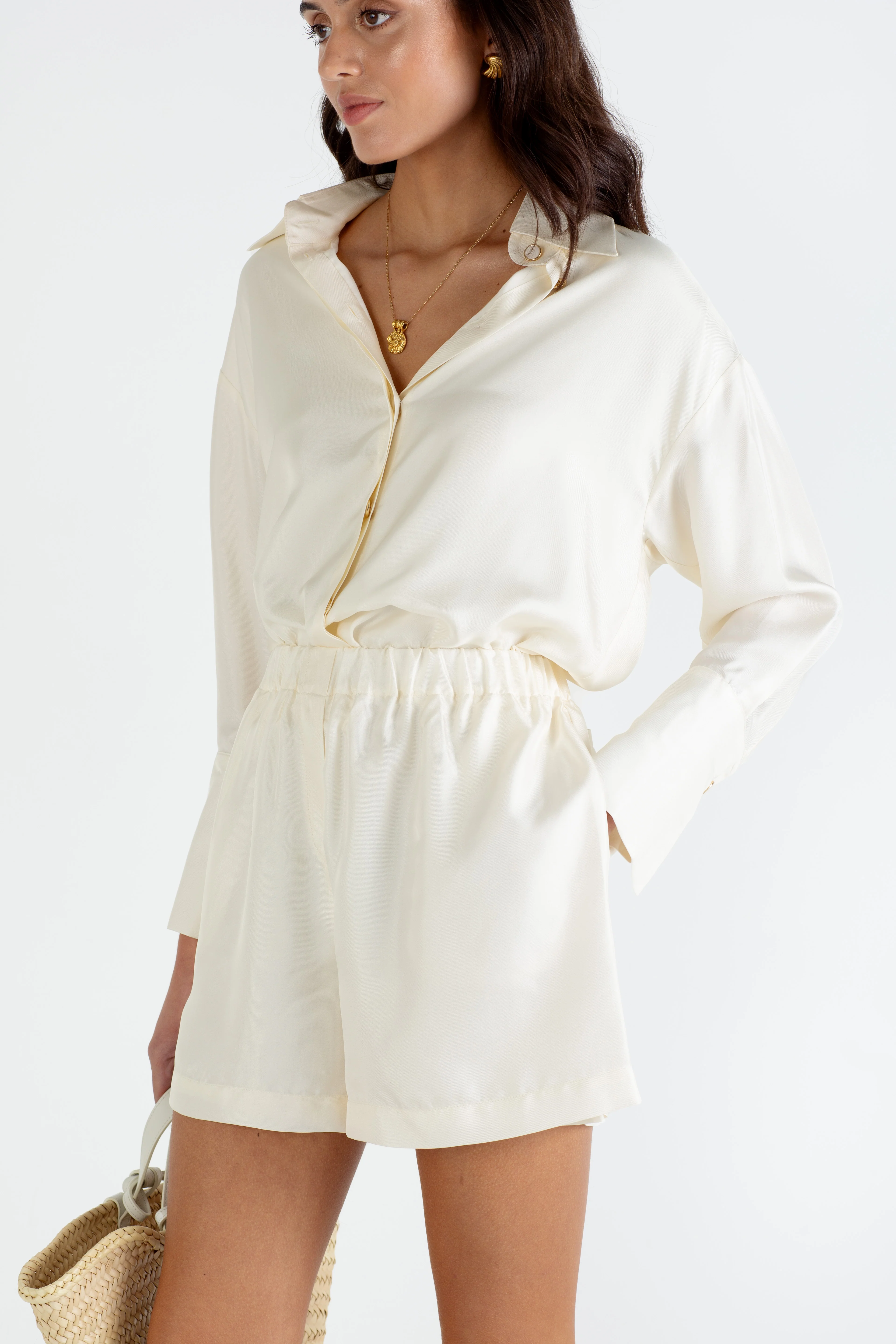 "The Laura" - Silk Shirt (Cream) - Image 8