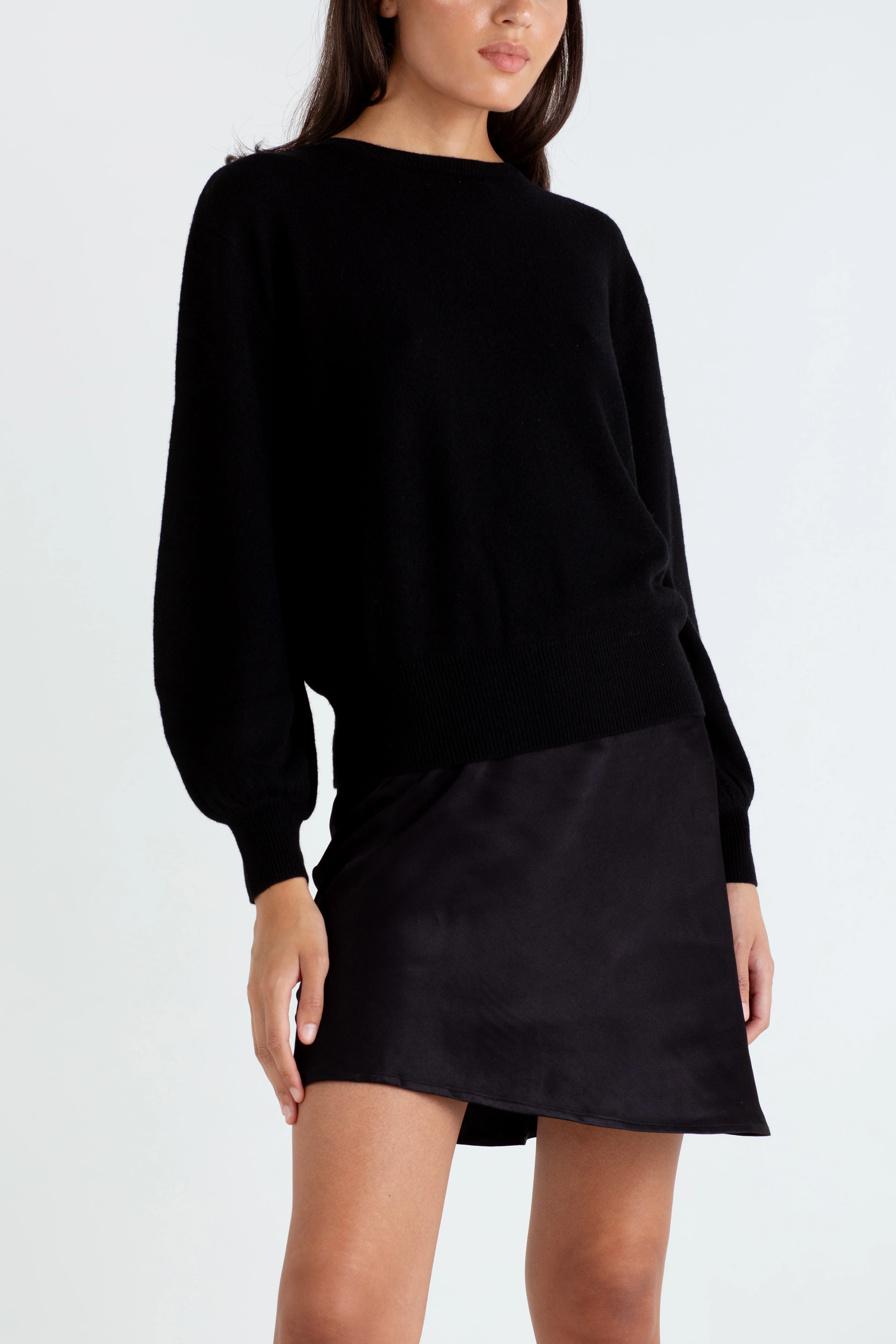 "The Lily" - Cashmere Bow Back Sweater (Black) - Image 10