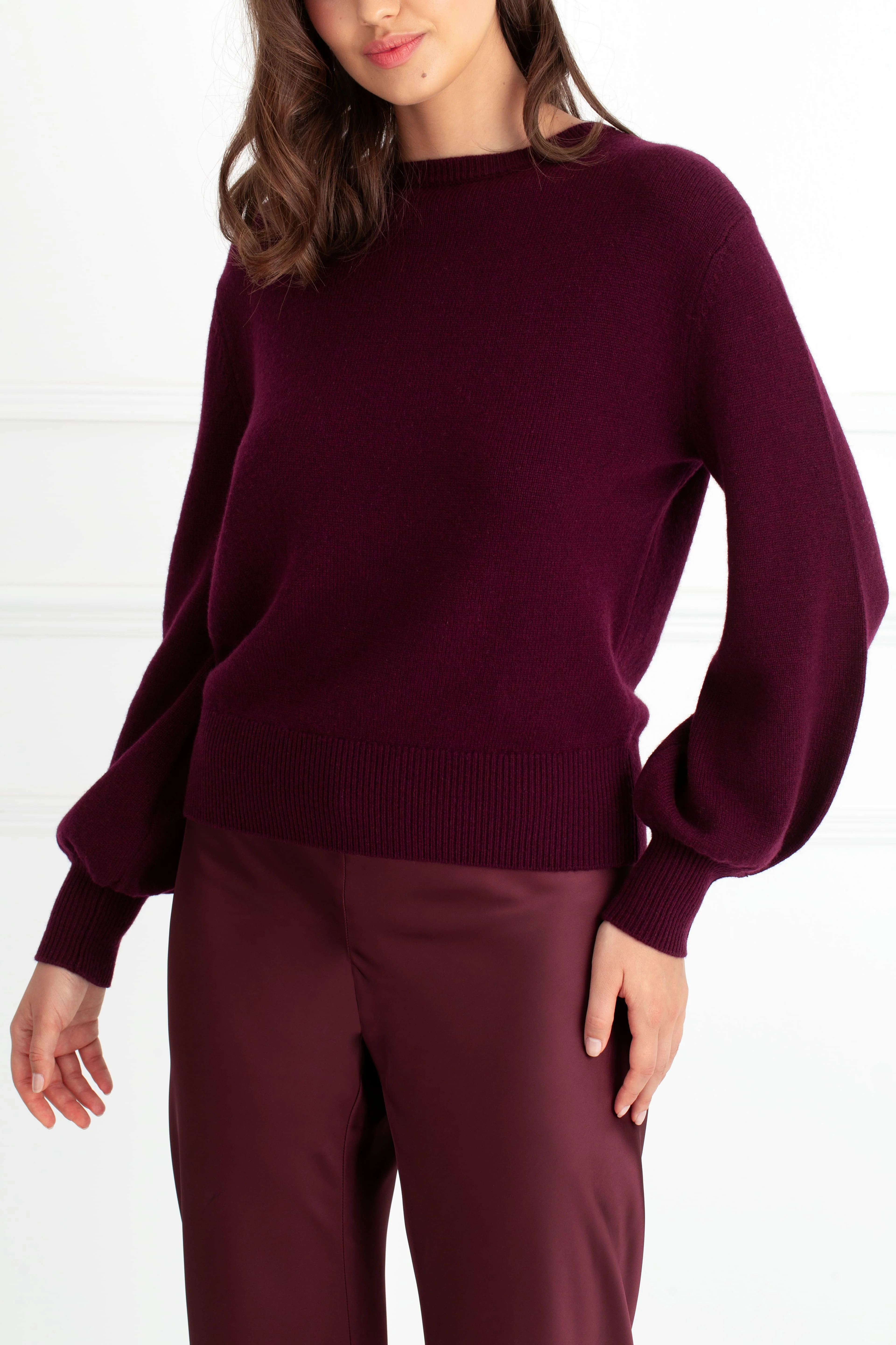 "The Lily" - Cashmere Bow Back Sweater (Plum) - Image 5