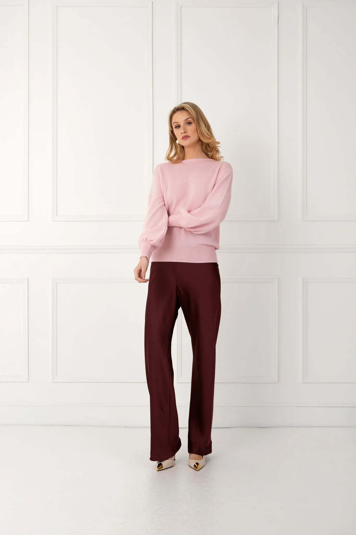 "The Lily" - Cashmere Bow Back Sweater (Soft Pink) - Image 5
