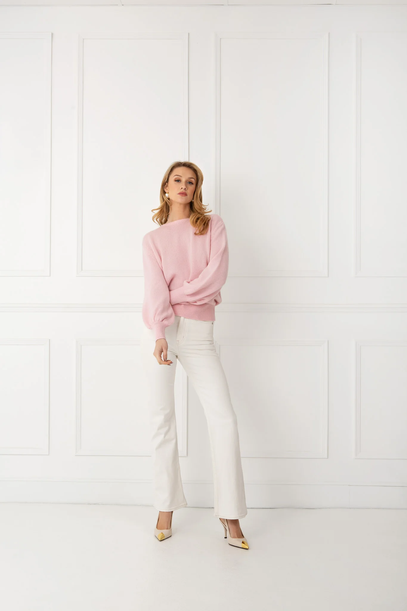 "The Lily" - Cashmere Bow Back Sweater (Soft Pink) - Image 7