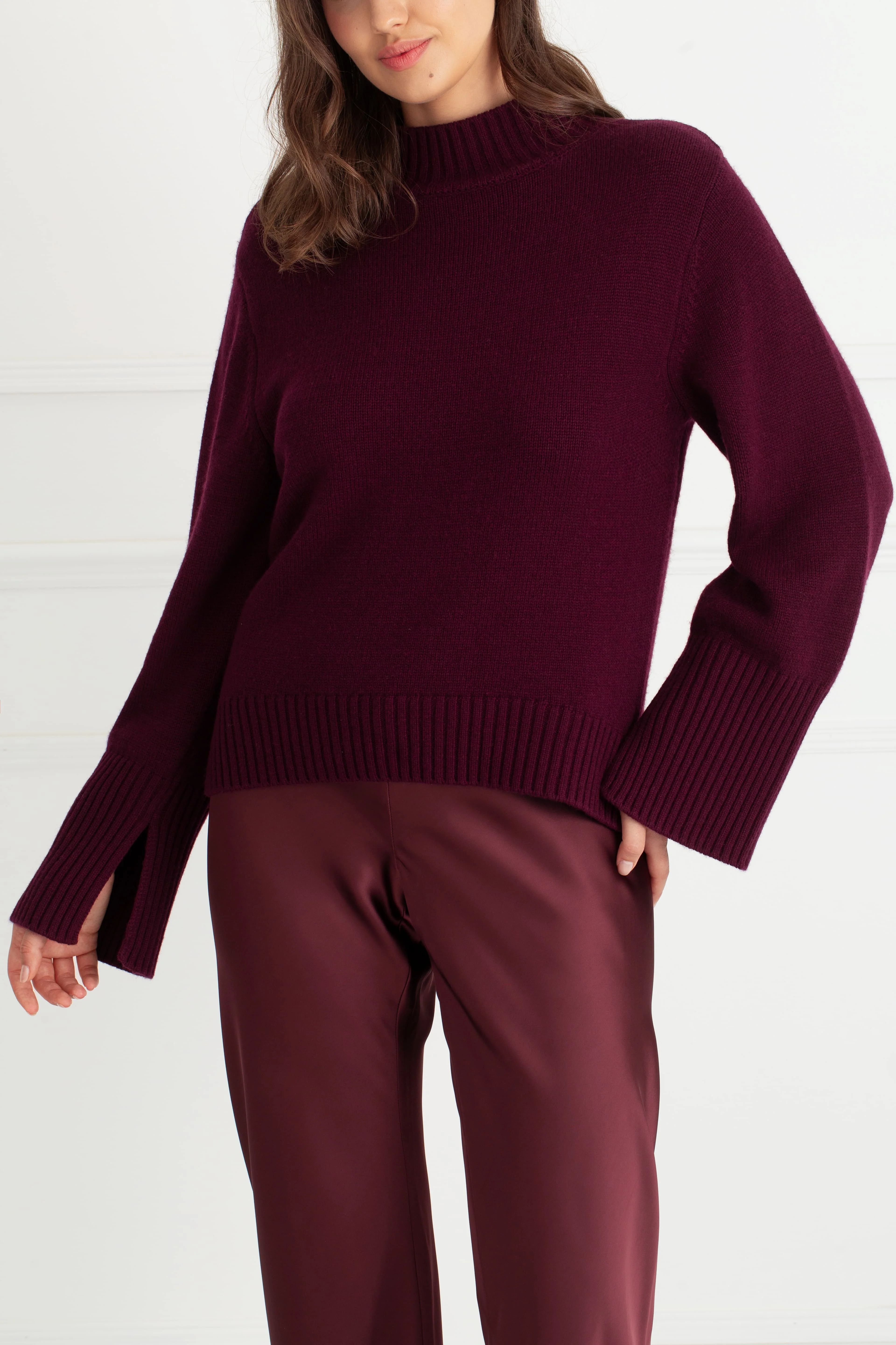 "The Maire" - Polo Knit Sweater (Plum) - Image 4