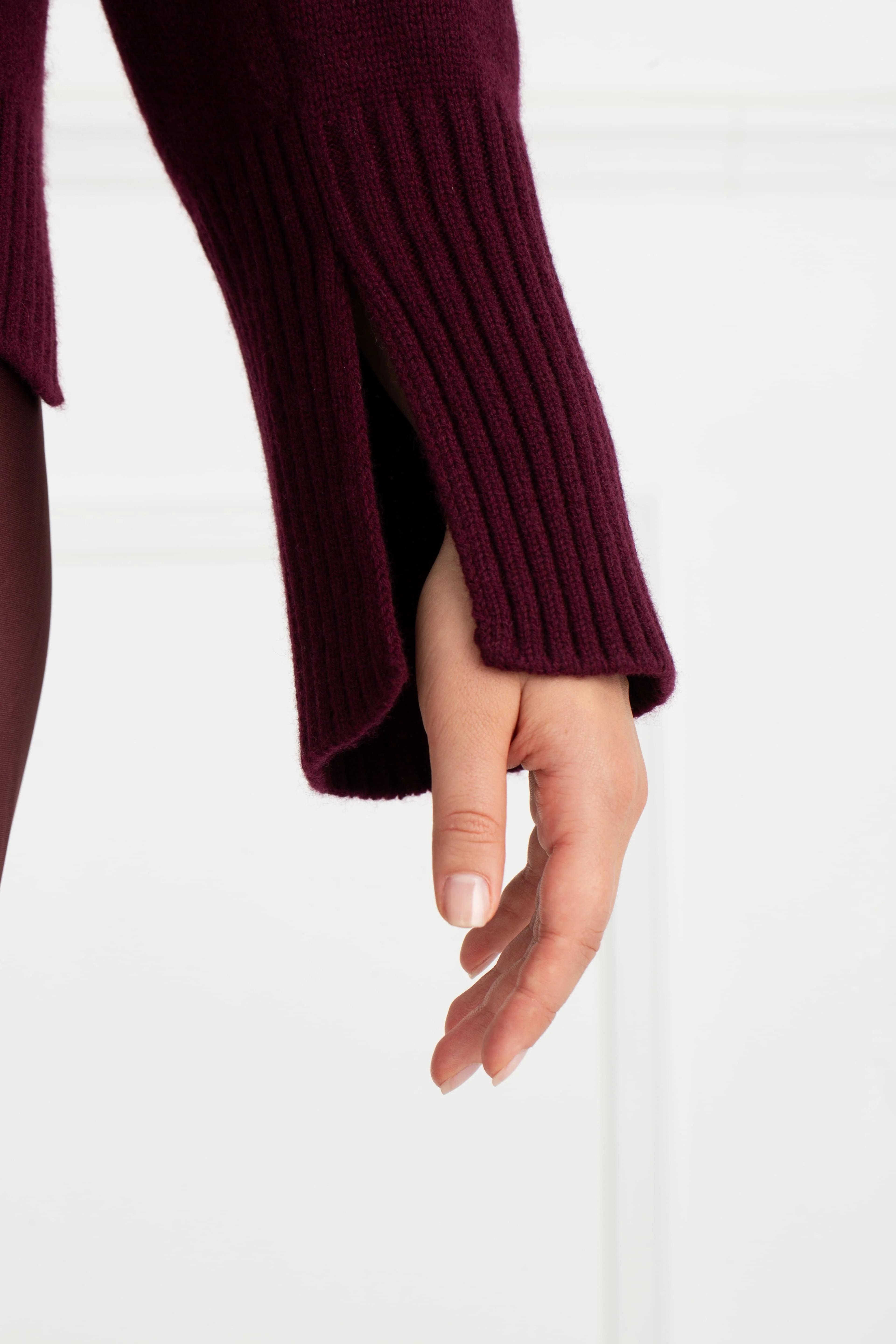 "The Maire" - Polo Knit Sweater (Plum) - Image 9