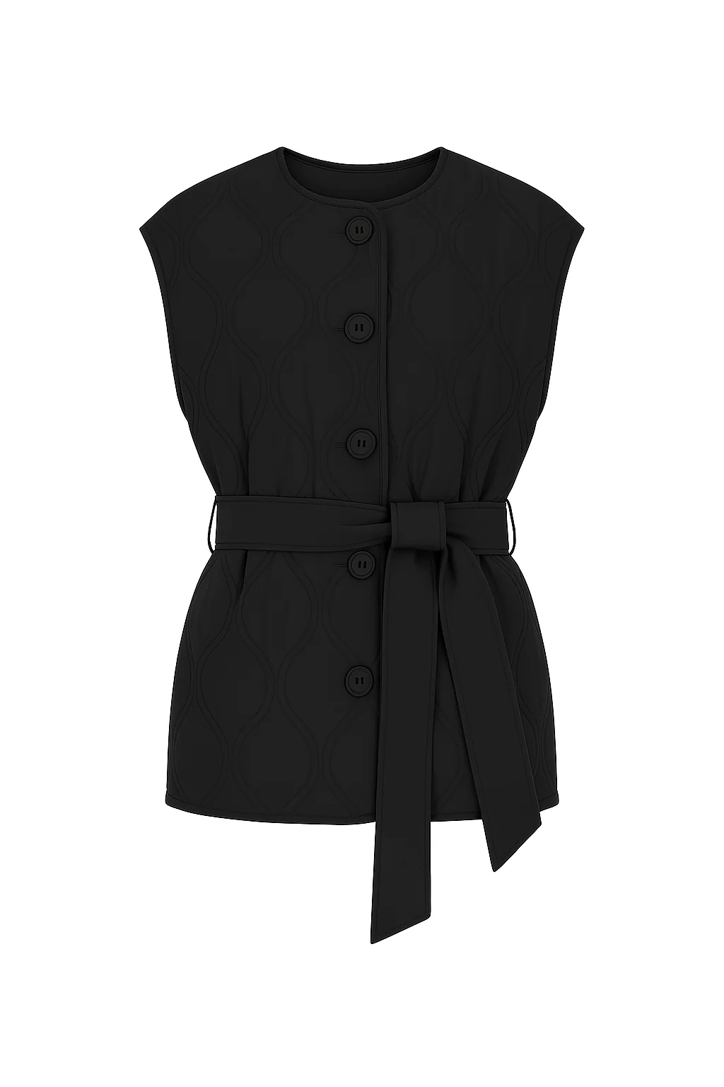 "The Nicola" - Quilted Gilet Jacket (Black) - Image 8
