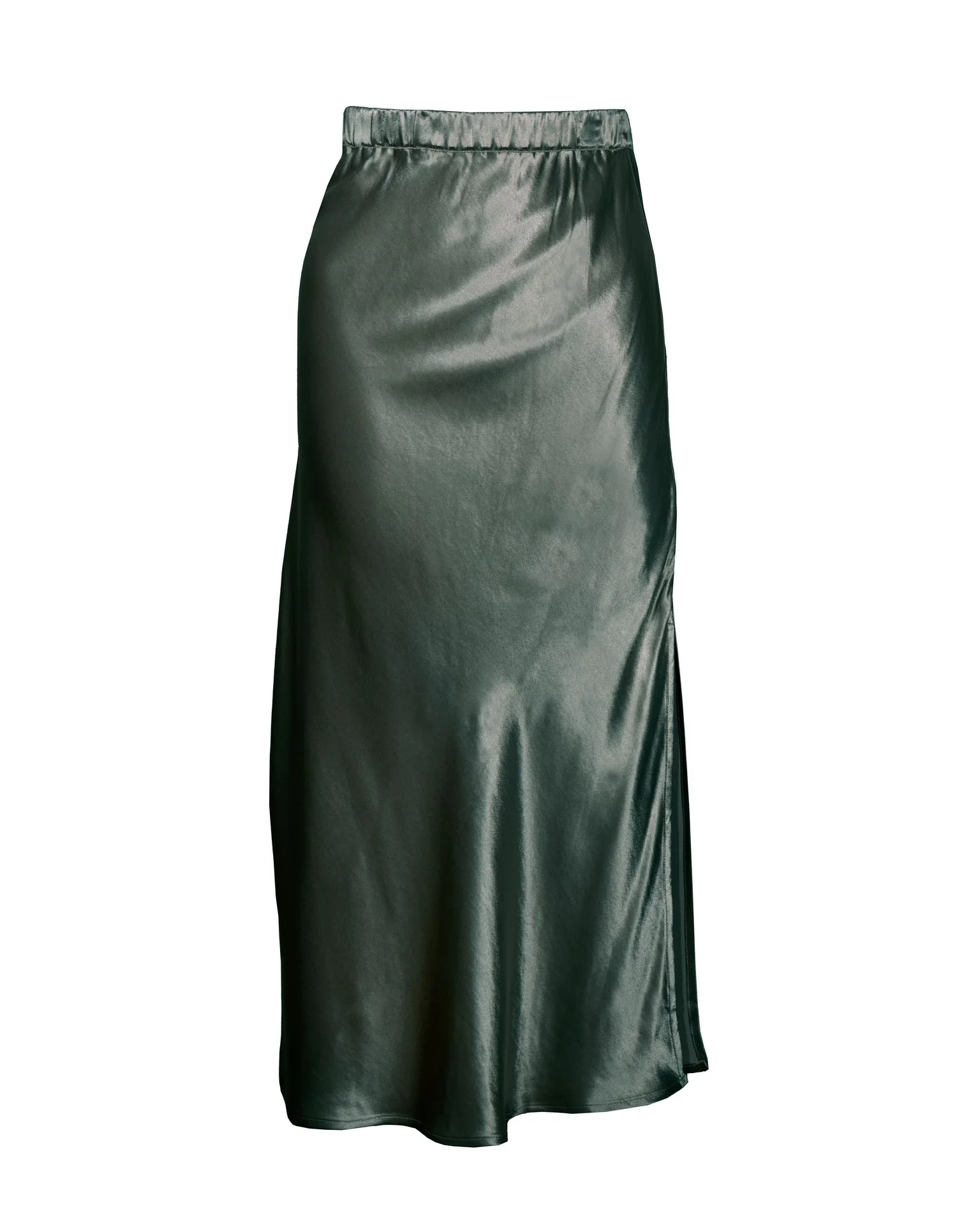 "The Orla" - Satin Midi Skirt (Khaki) - Image 4