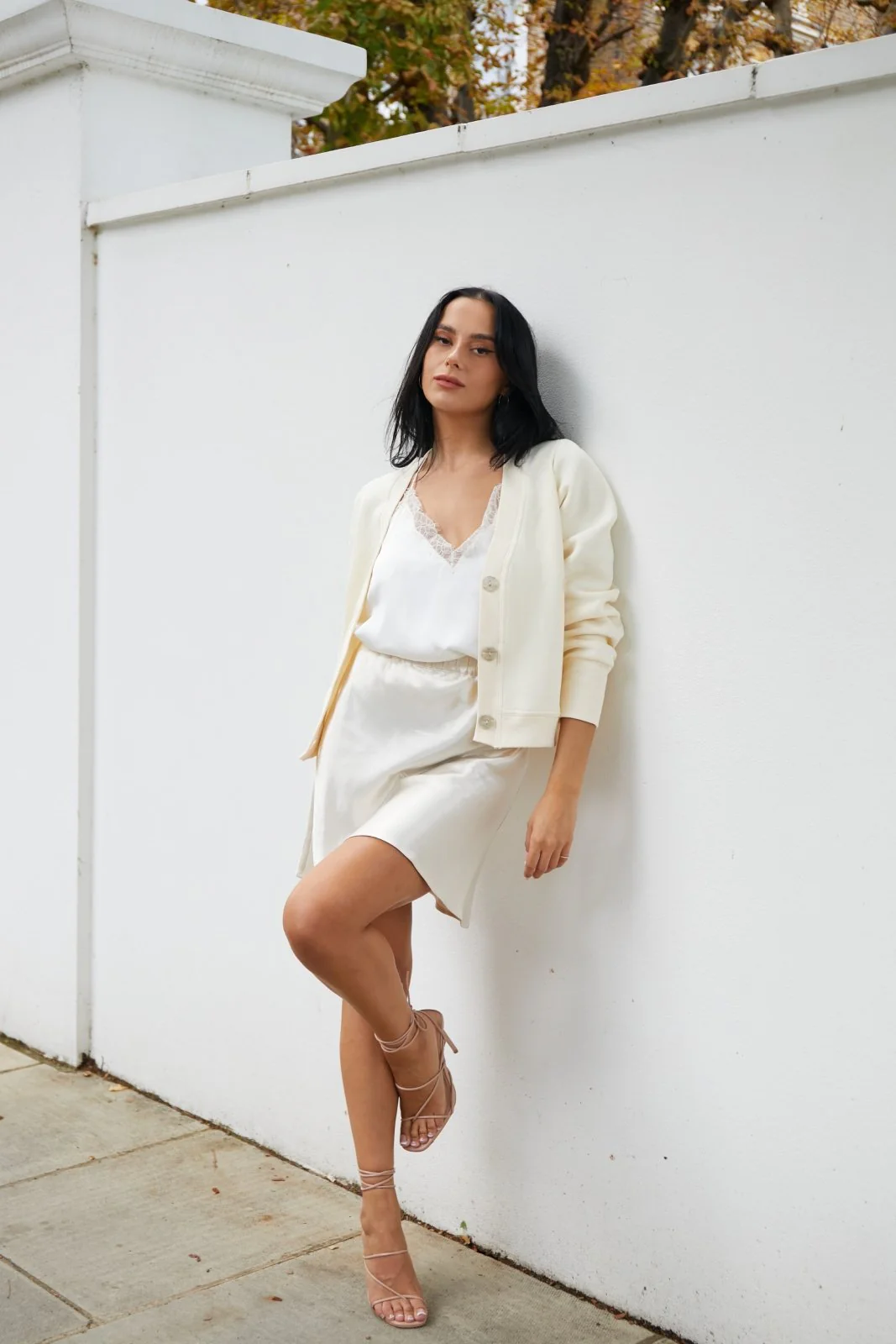 "The Orla" - Satin Mini Skirt (Champagne) - Image 3