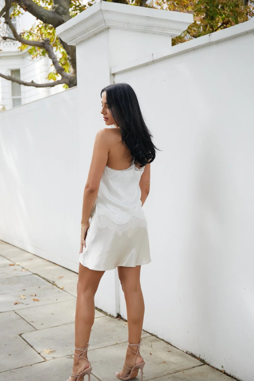 "The Orla" - Satin Mini Skirt (Champagne) - Image 4