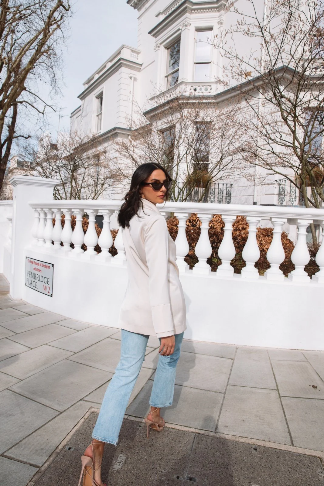 "The Sarah" Wrap Blazer (Cream) - Image 4