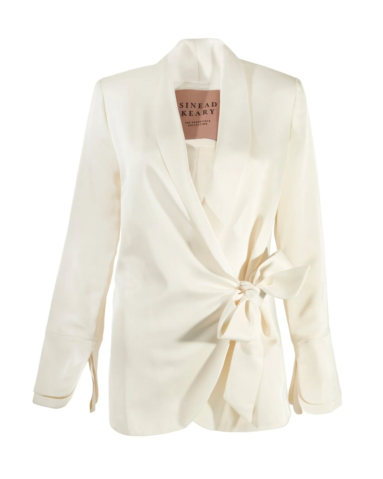 "The Sarah" Wrap Blazer (Cream) - Image 5