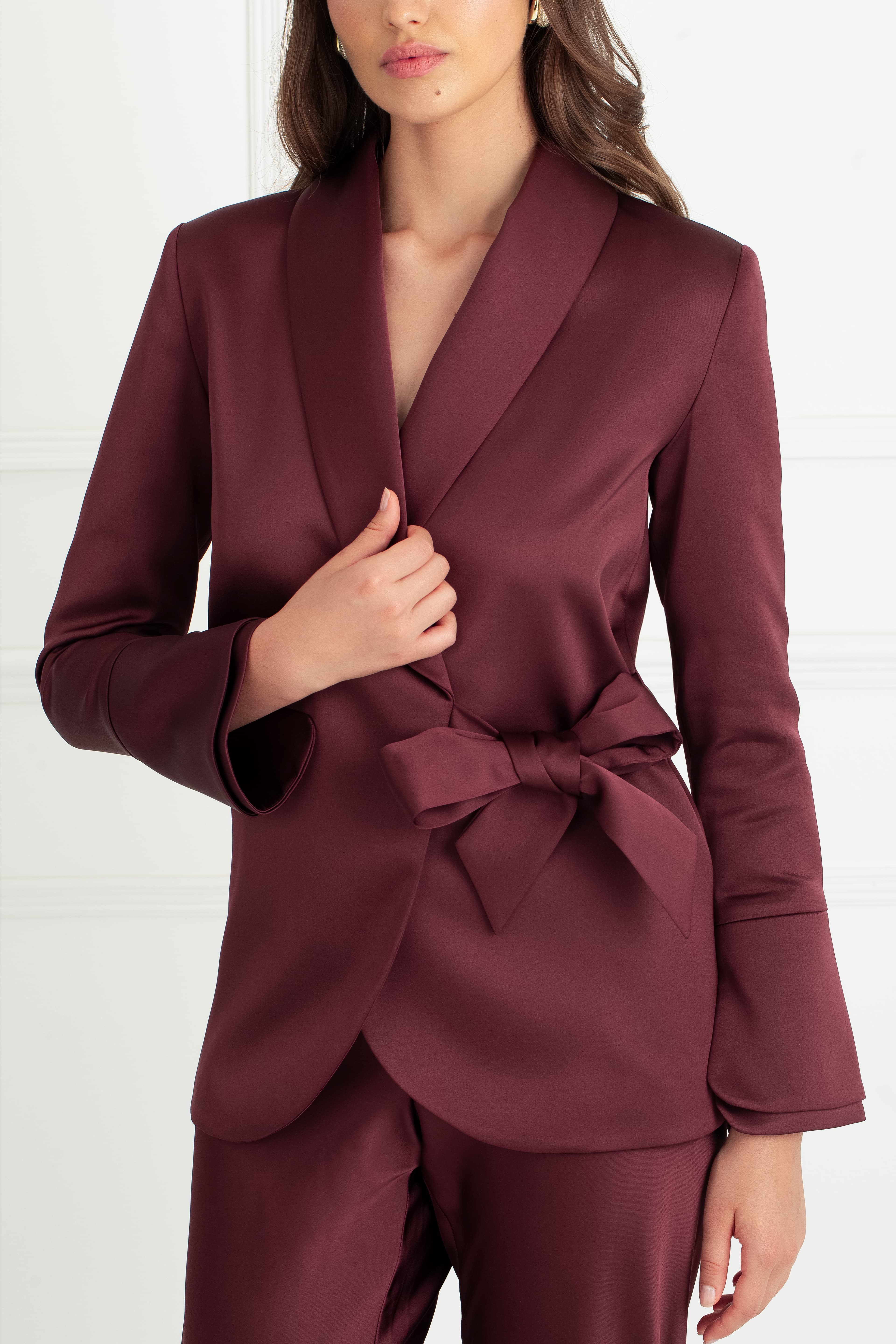 "The Sarah" - Wrap Blazer (Plum) - Image 6