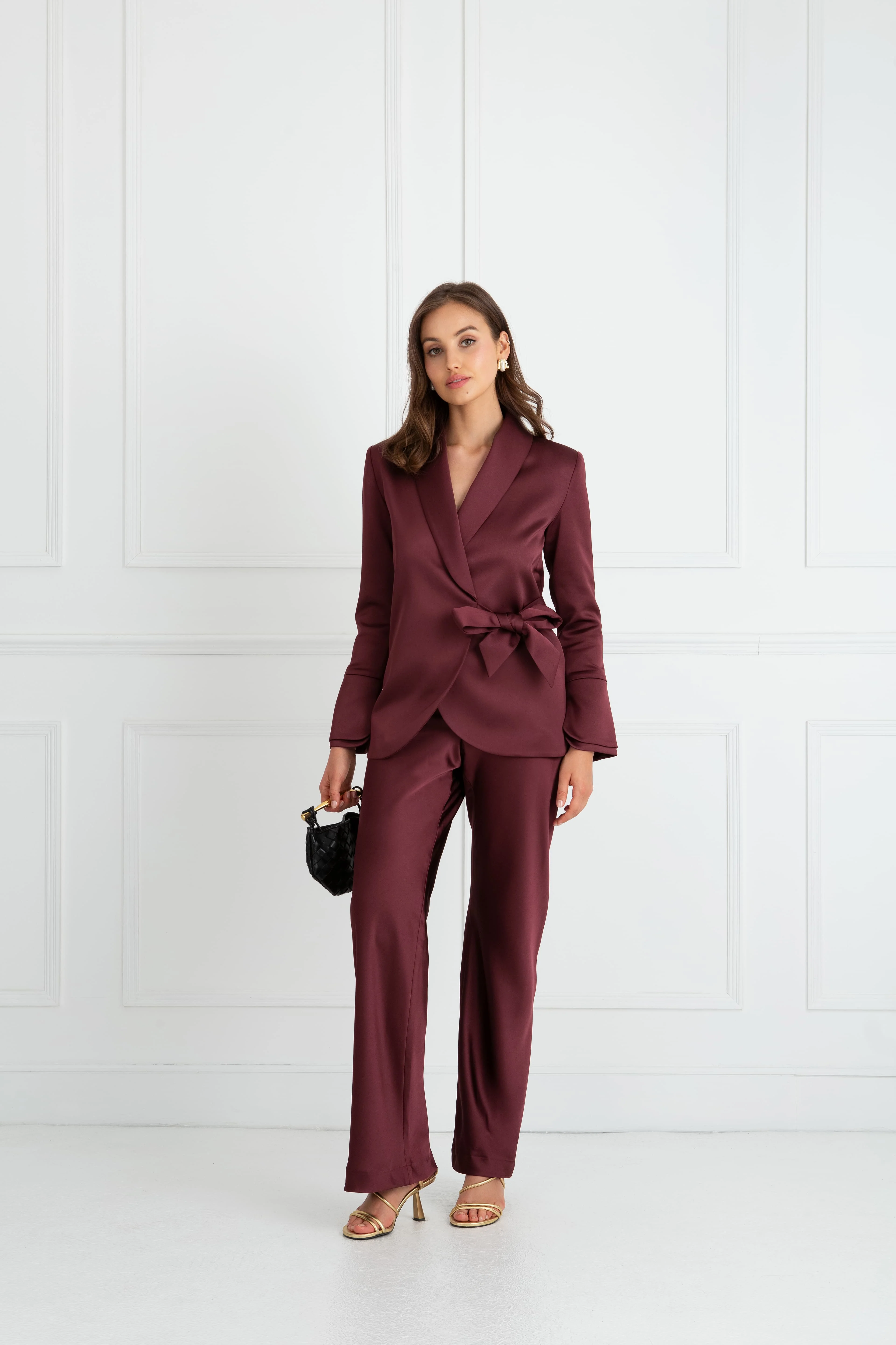 "The Sarah" - Wrap Blazer (Plum) - Image 7