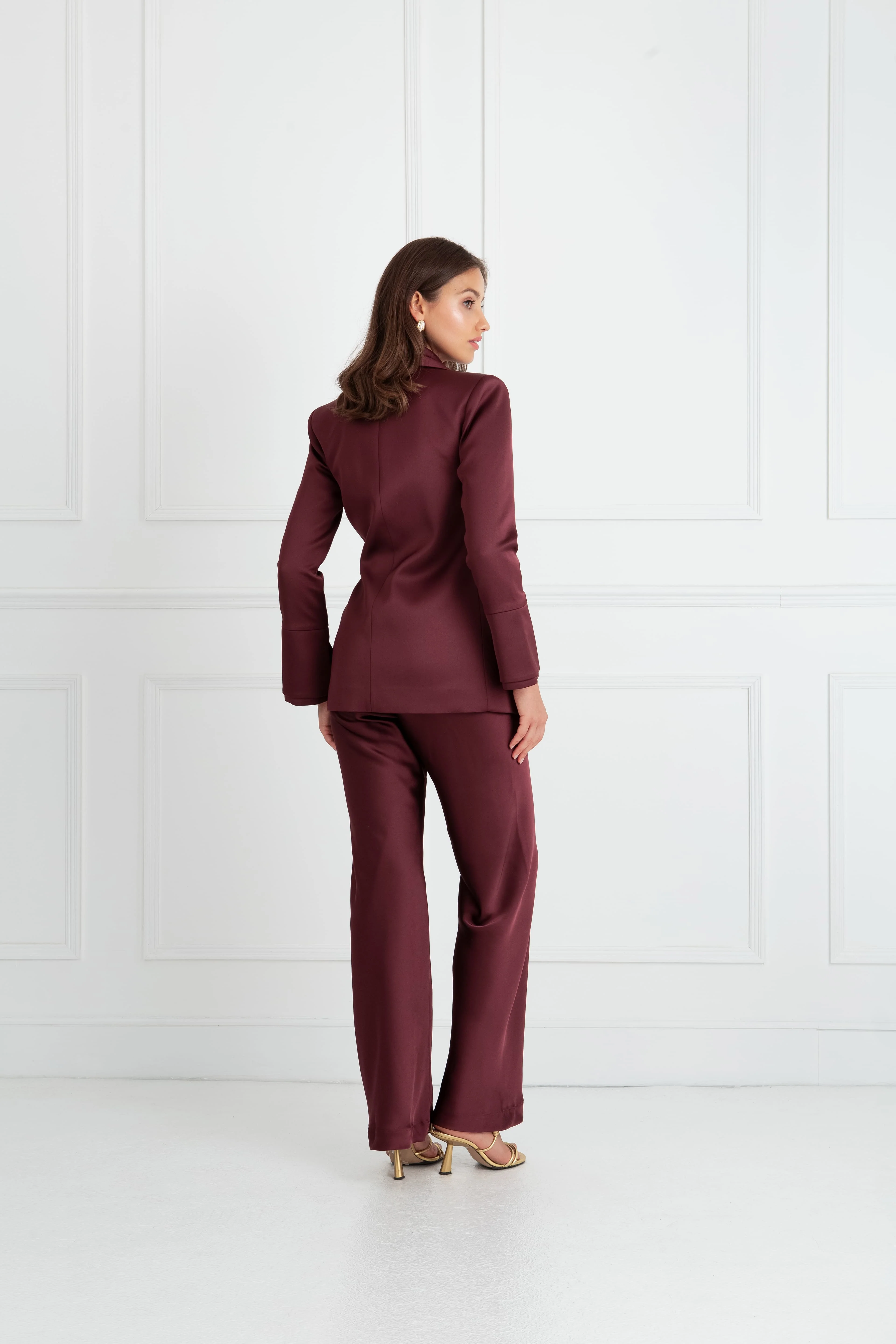 "The Sarah" - Wrap Blazer (Plum) - Image 8