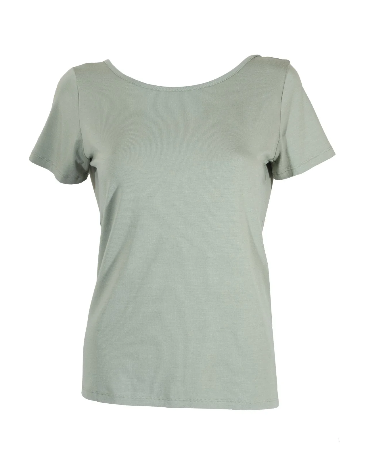 "The Sophie" - Lace Back Detail Round Neck T-shirt (Pistachio) - Image 7