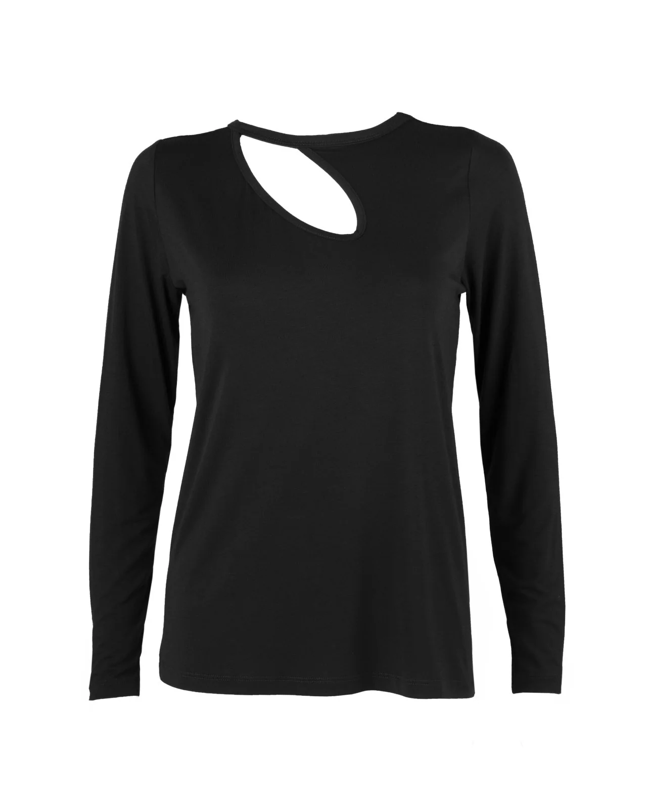 "The Stefanie Longsleeve"- Cut Out Detail T-shirt (Black) - Image 7
