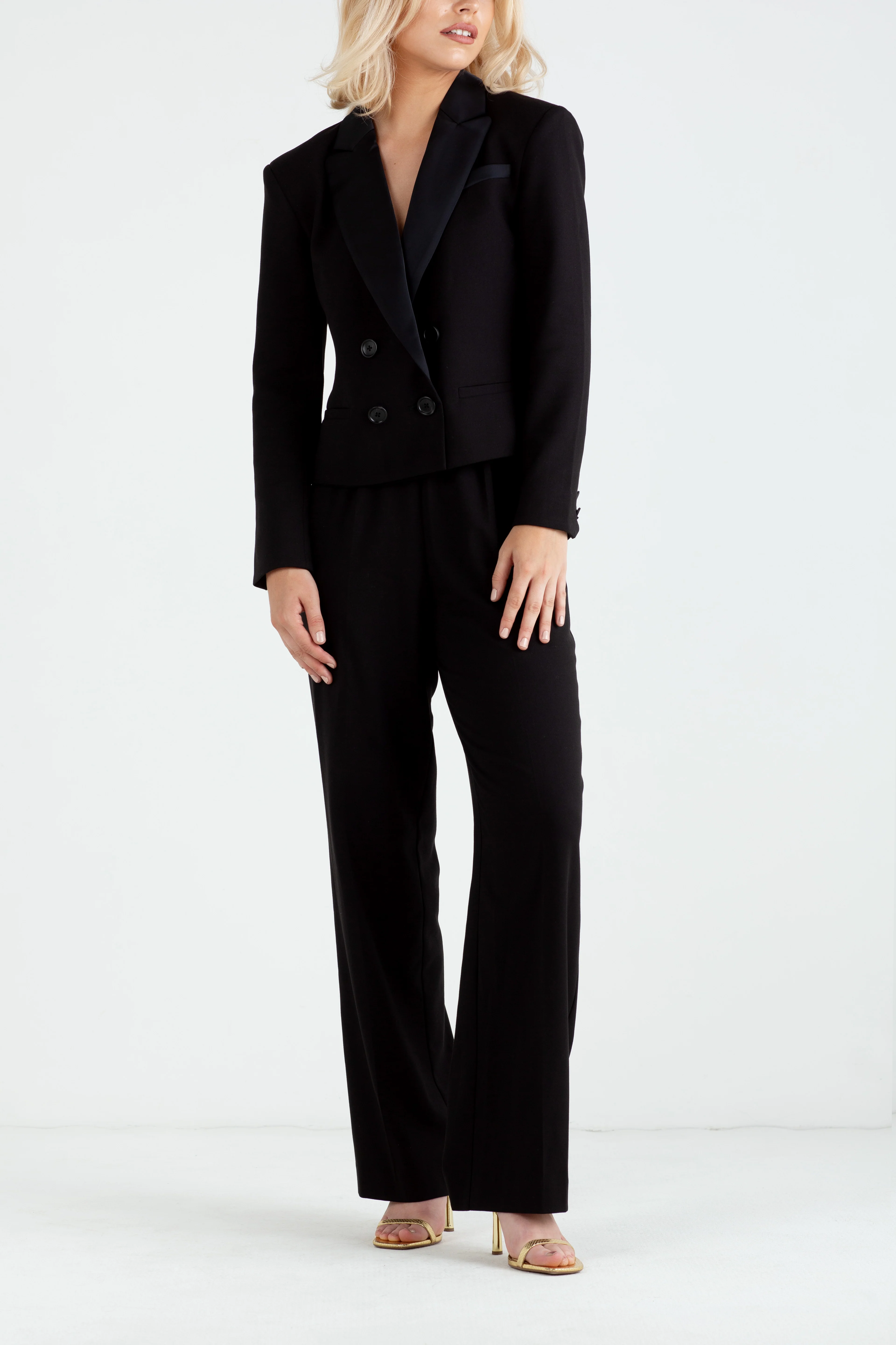 "The Tori" - Crop Blazer (Black) - Image 10